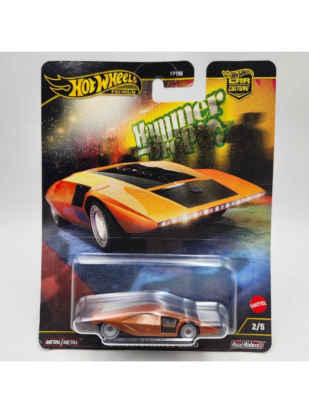 Hot Wheels Premium Car Culture Hammer Drops Lancia Stratos Zero 2/5 Real Riders